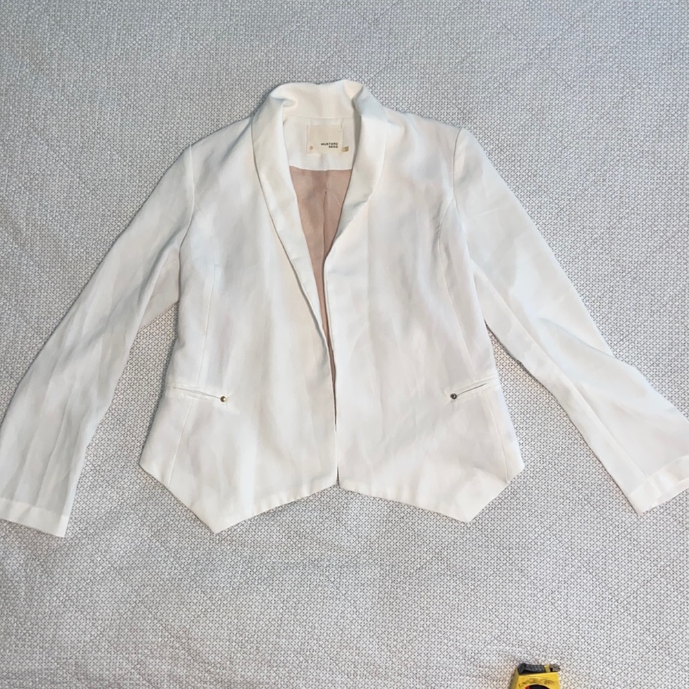 White Women’s Open Front Blazer Jacket